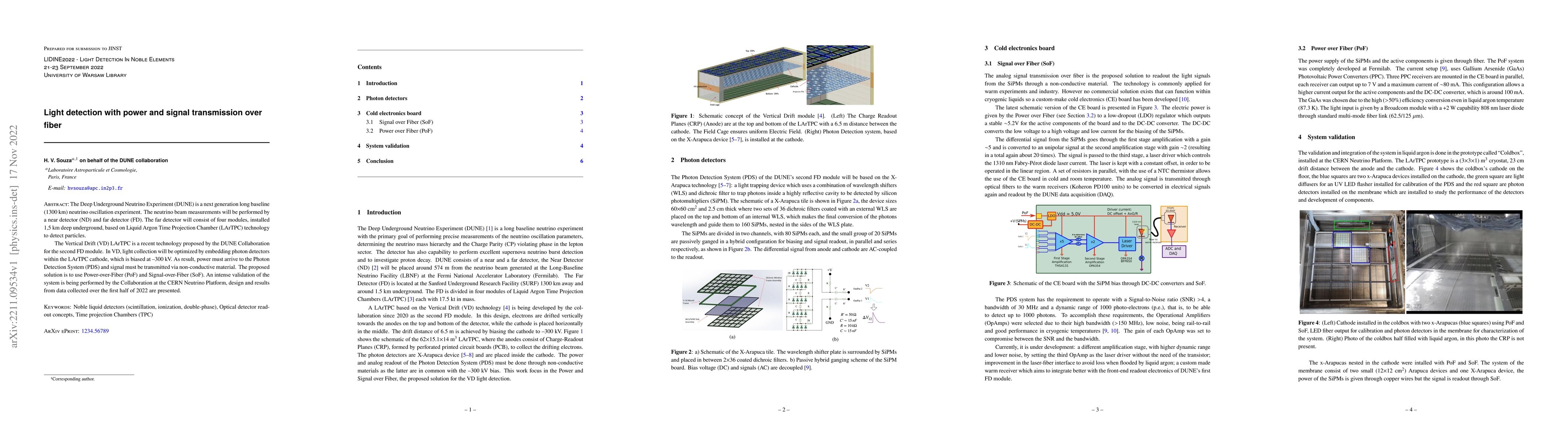 Thumbnail for Light detection with power and signal transmission over fiber