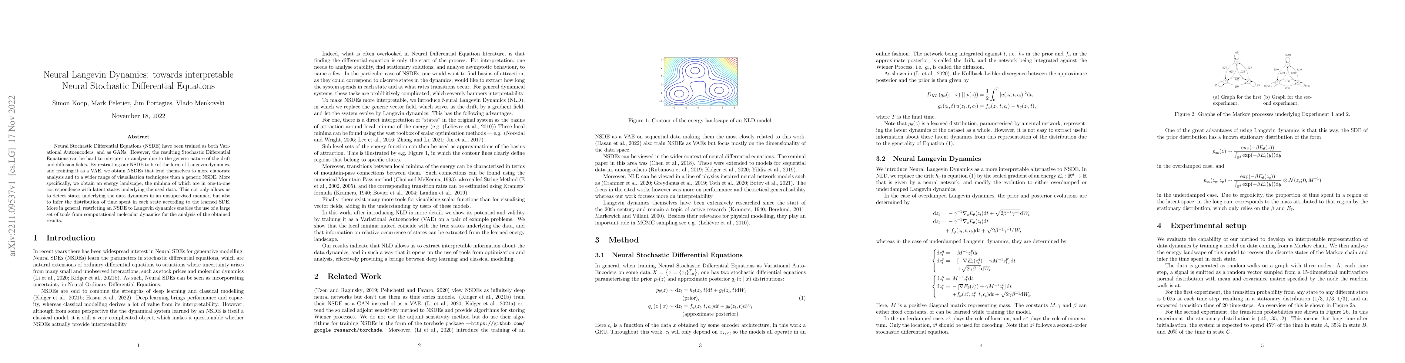 Thumbnail for Neural Langevin Dynamics: towards interpretable Neural Stochastic
  Differential Equations