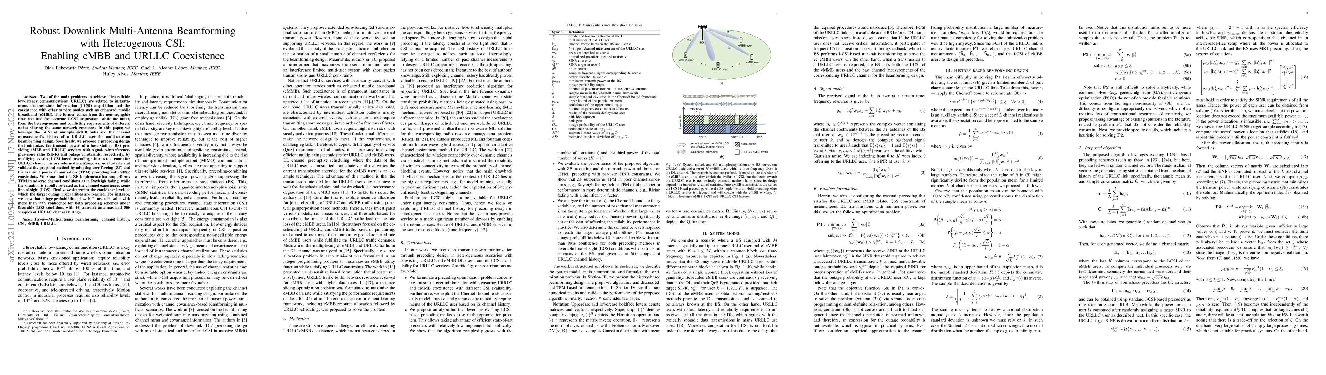 Thumbnail for Robust Downlink Multi-Antenna Beamforming with Heterogenous CSI:
  Enabling eMBB and URLLC Coexistence