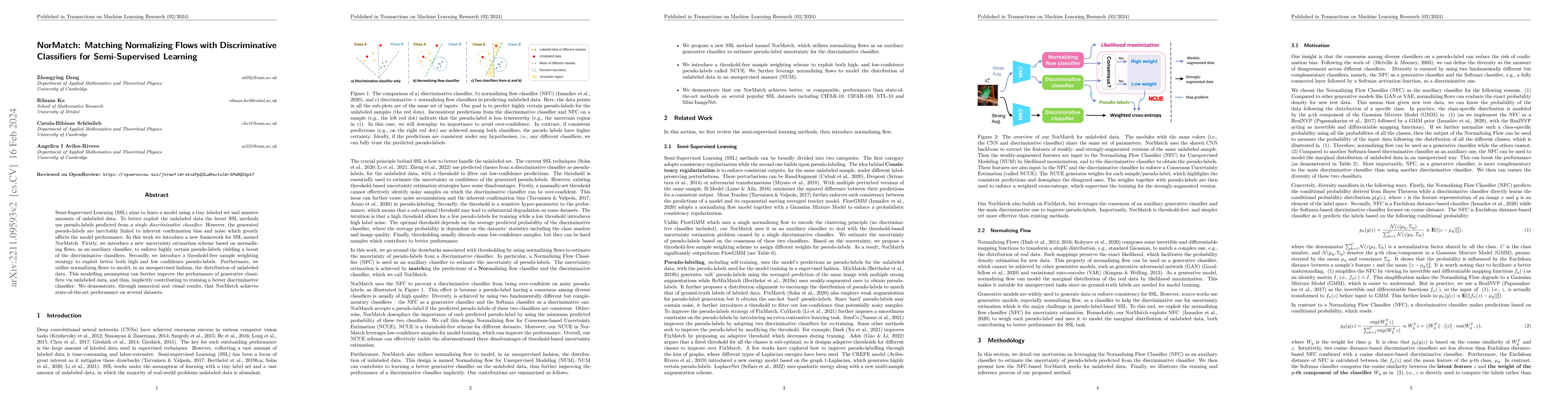 Thumbnail for NorMatch: Matching Normalizing Flows with Discriminative Classifiers for
  Semi-Supervised Learning