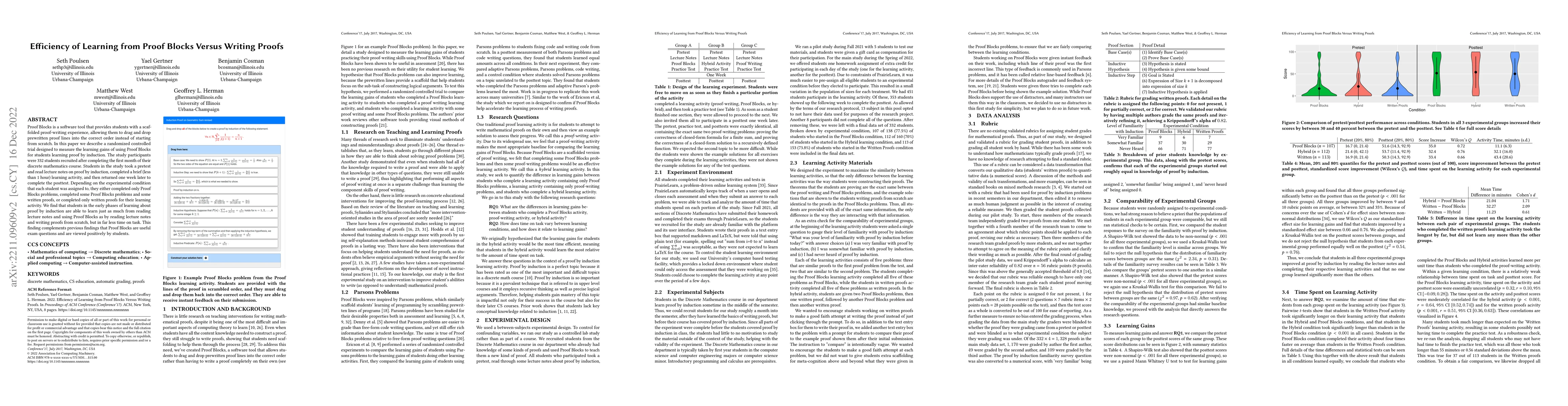 Thumbnail for Efficiency of Learning from Proof Blocks Versus Writing Proofs