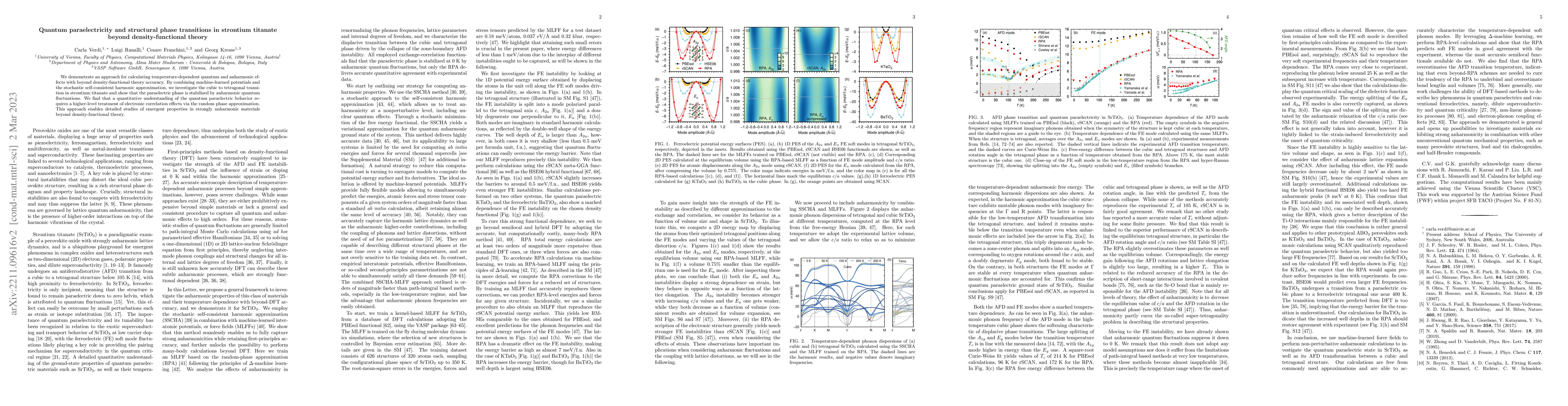Thumbnail for Quantum paraelectricity and structural phase transitions in strontium
  titanate beyond density-functional theory