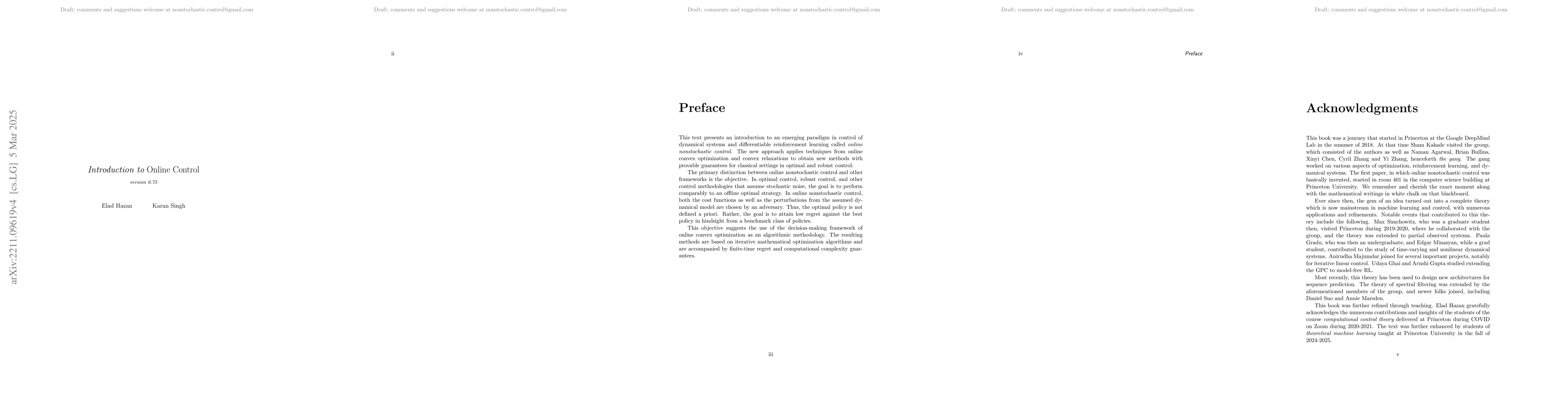 Thumbnail for Introduction to Online Nonstochastic Control