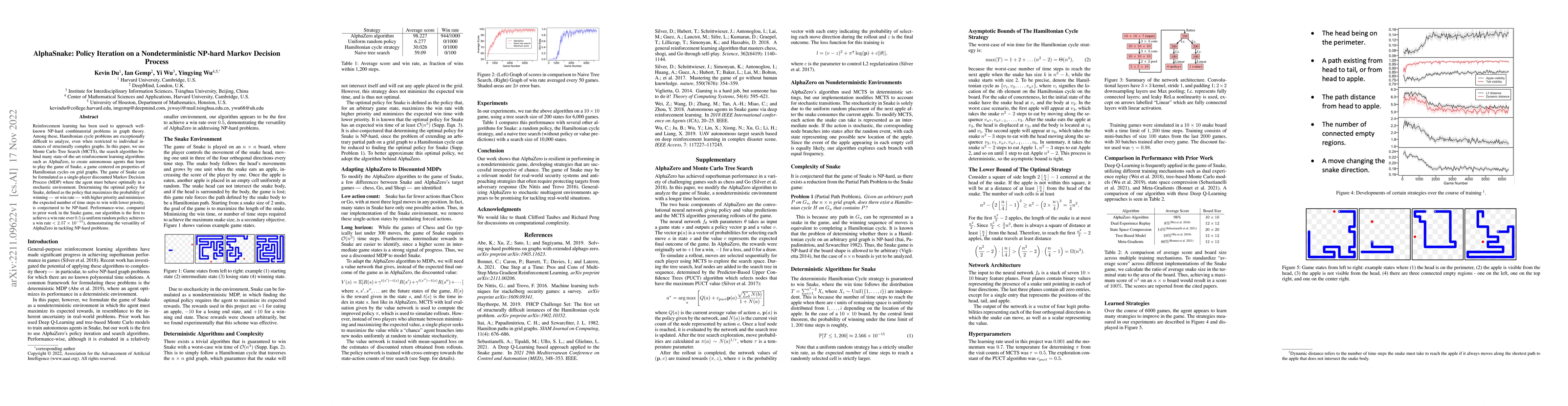 Thumbnail for AlphaSnake: Policy Iteration on a Nondeterministic NP-hard Markov
  Decision Process
