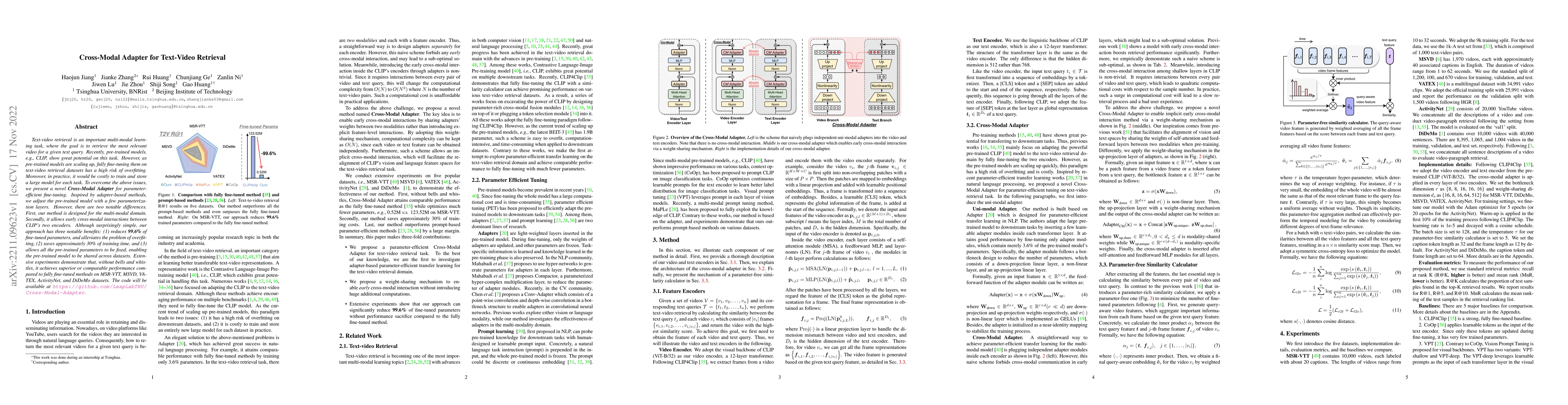 Thumbnail for Cross-Modal Adapter for Text-Video Retrieval