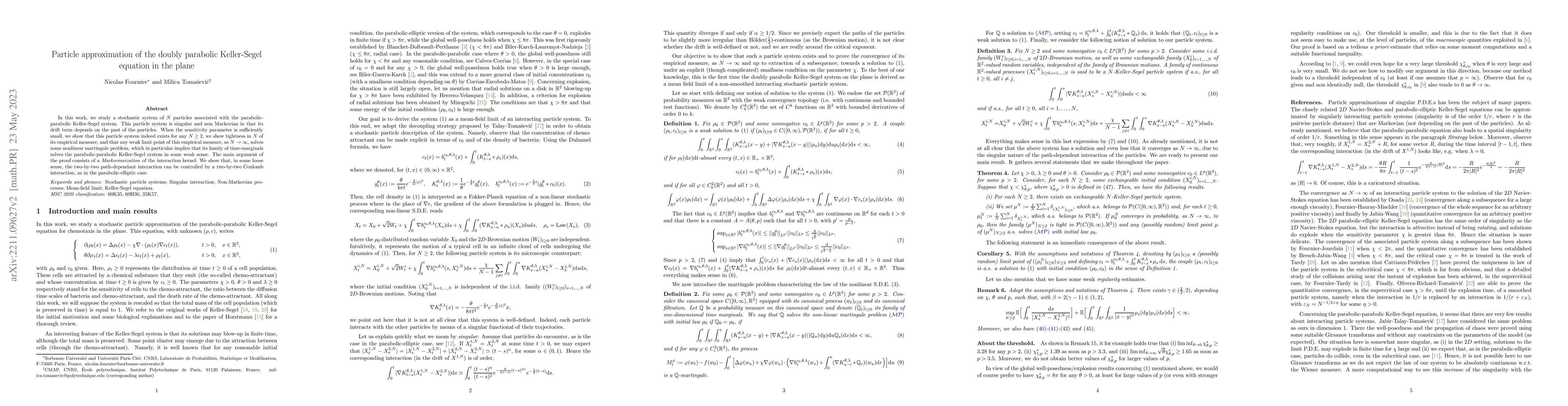 Thumbnail for Particle approximation of the doubly parabolic Keller-Segel equation in
  the plane
