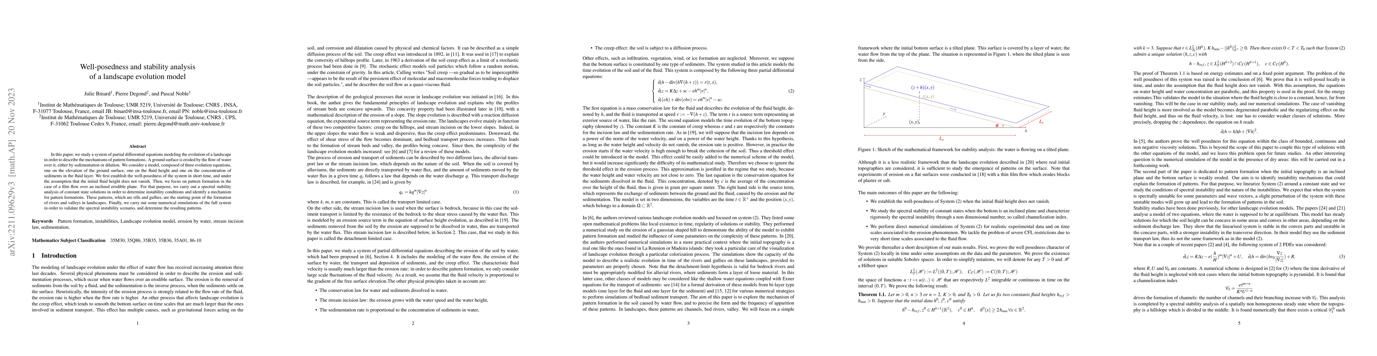 Thumbnail for Well-posedness and stability analysis of a landscape evolution model