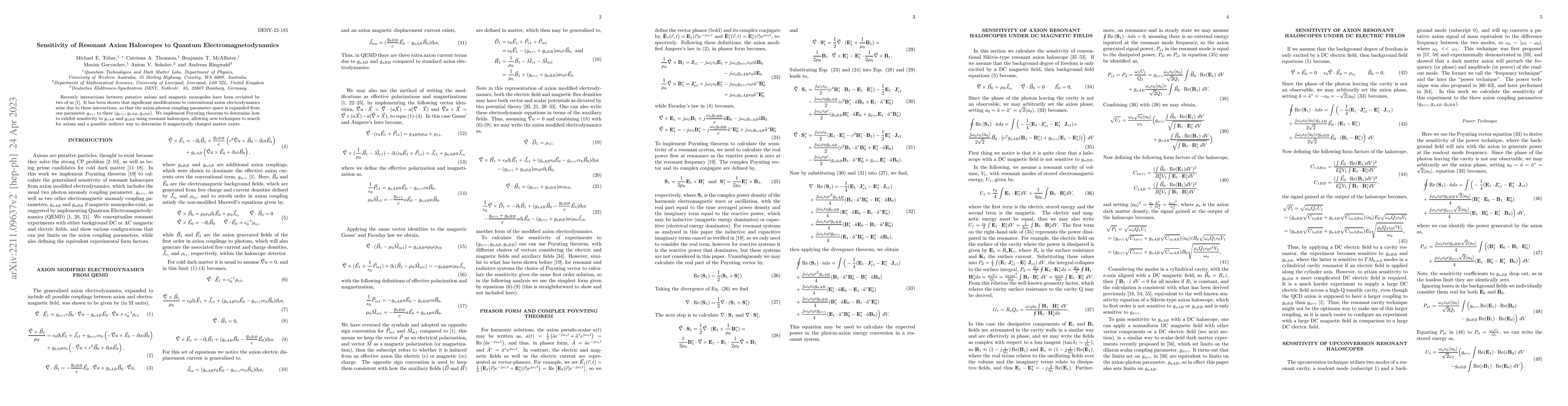 Thumbnail for Sensitivity of Resonant Axion Haloscopes to Quantum
  Electromagnetodynamics
