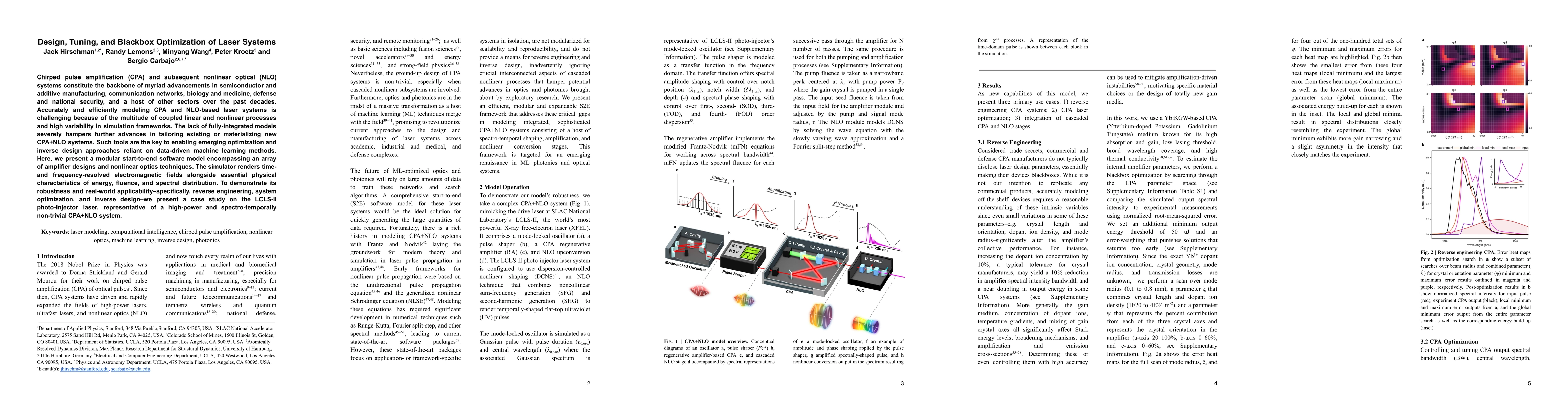 Thumbnail for Design, Optimization, and Blackbox Optimization of Laser Systems