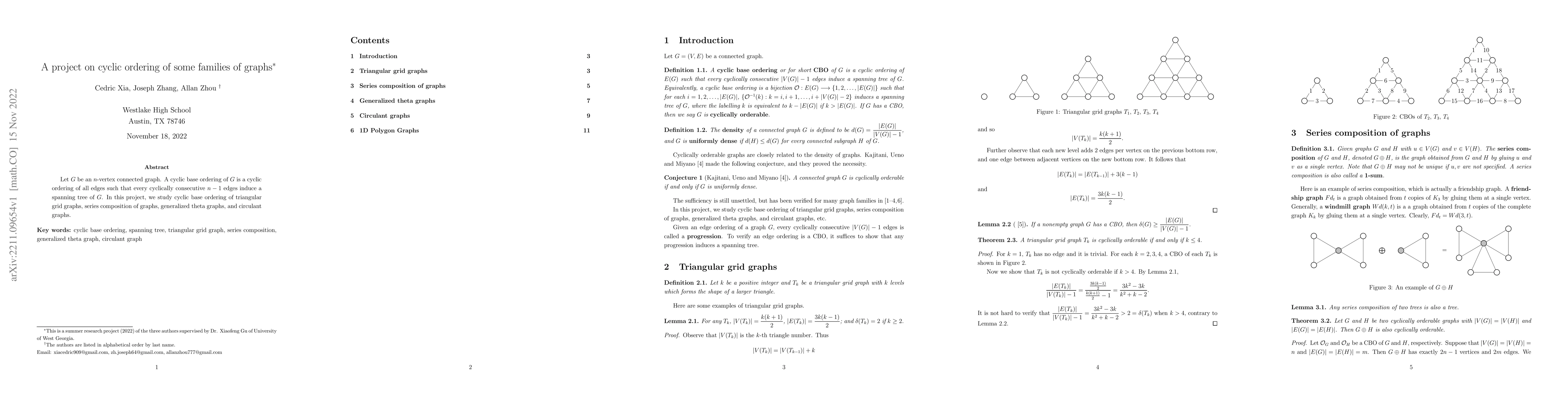 Thumbnail for A Project on Cyclic Ordering of Some Families of Graphs