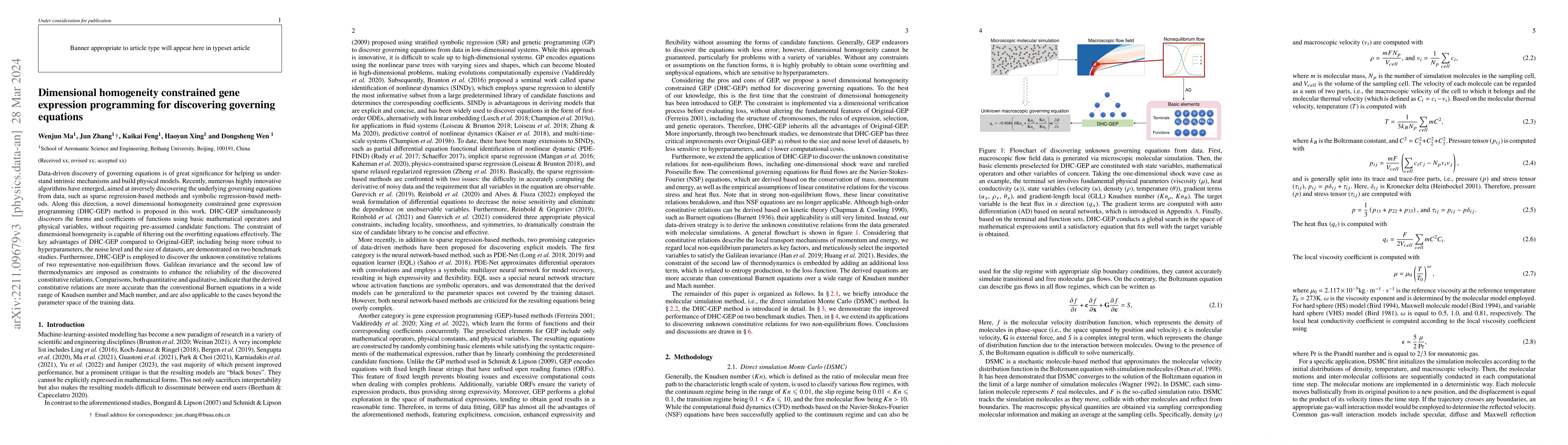 Thumbnail for Dimensional homogeneity constrained gene expression programming for
  discovering governing equations