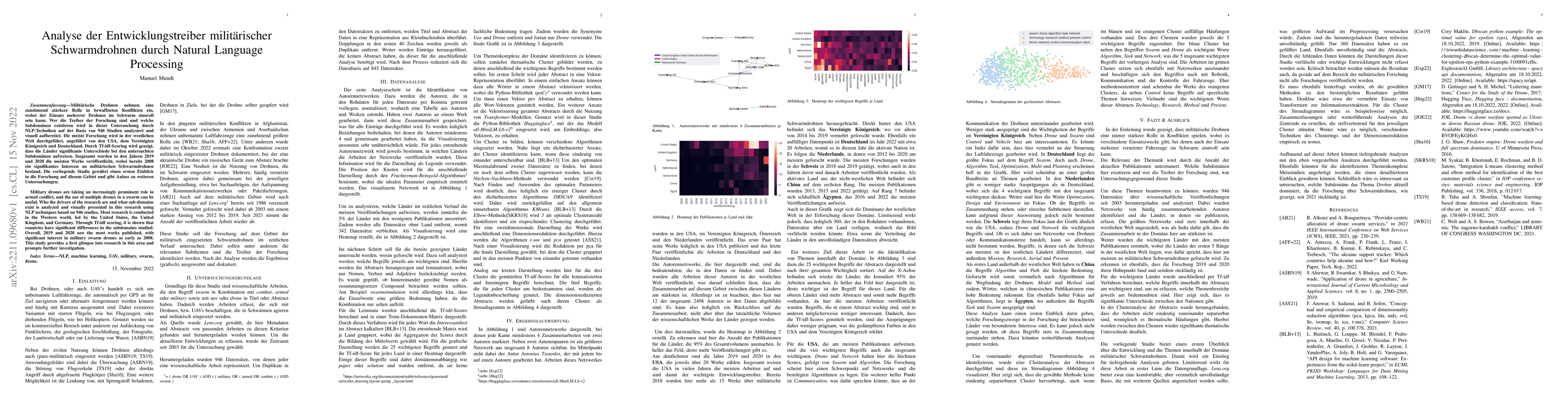 Thumbnail for Analyse der Entwicklungstreiber milit\"arischer Schwarmdrohnen durch
  Natural Language Processing