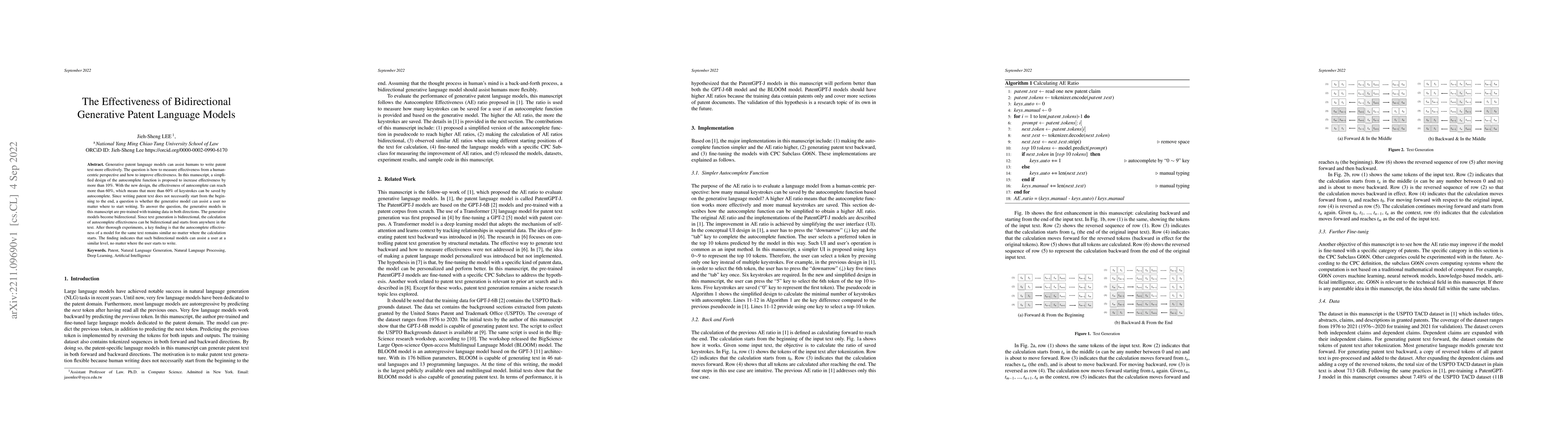 Thumbnail for The Effectiveness of Bidirectional Generative Patent Language Models