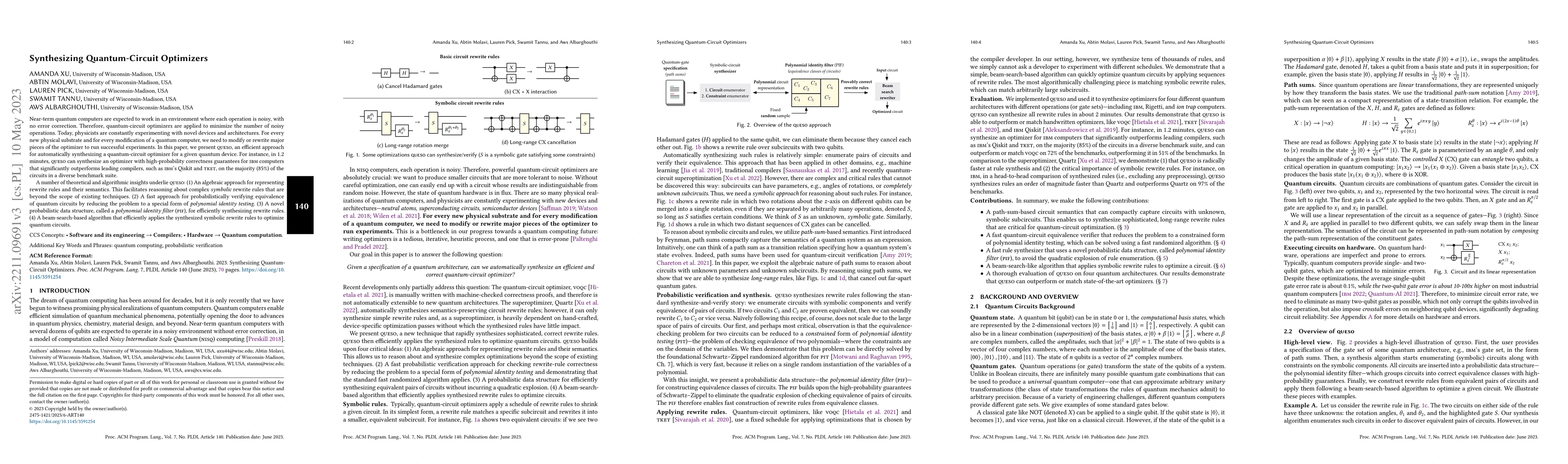 Thumbnail for Synthesizing Quantum-Circuit Optimizers