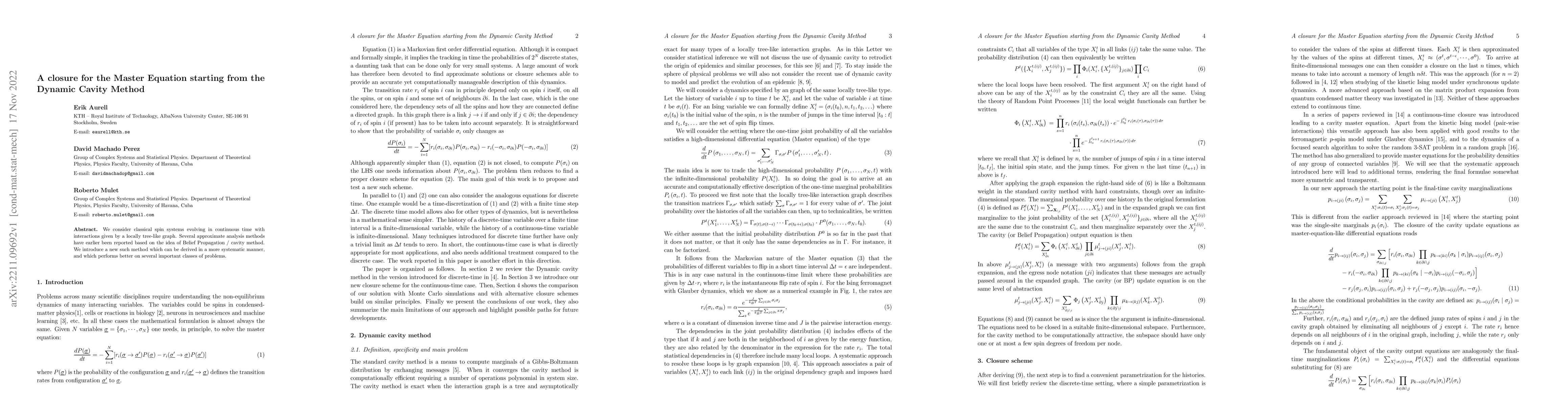 Thumbnail for A closure for the Master Equation starting from the Dynamic Cavity
  Method