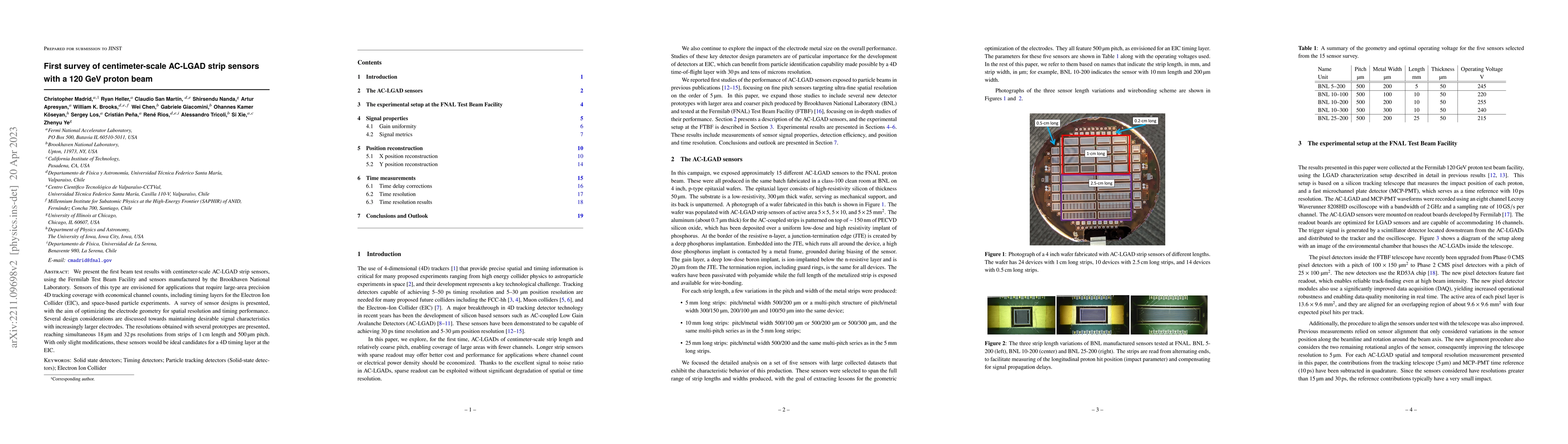 Thumbnail for First survey of centimeter-scale AC-LGAD strip sensors with a 120 GeV
  proton beam