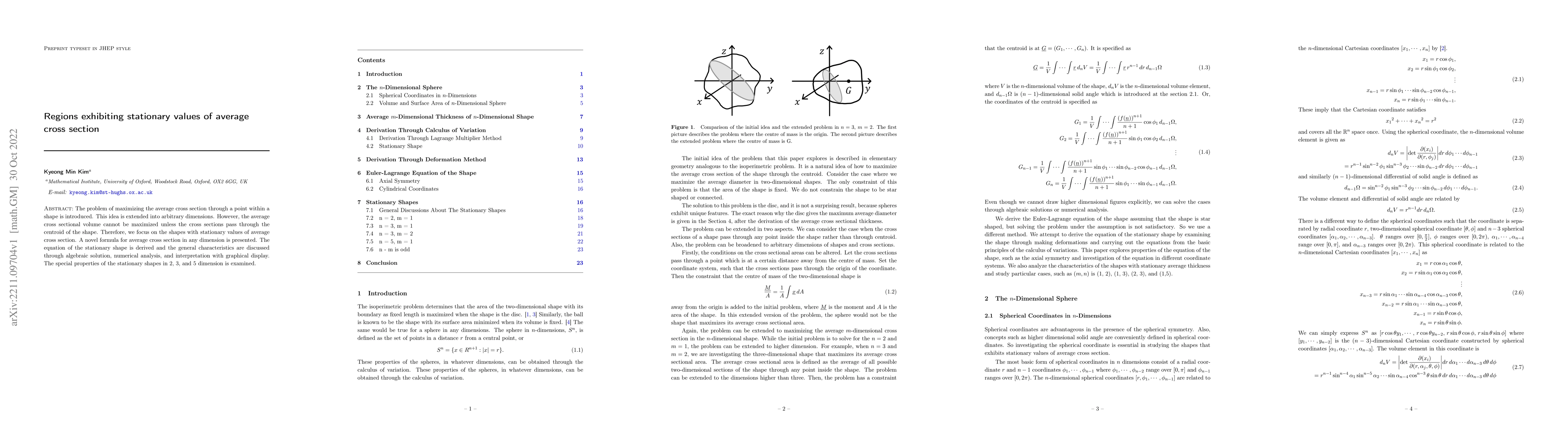 Thumbnail for Regions exhibiting stationary values of average cross section