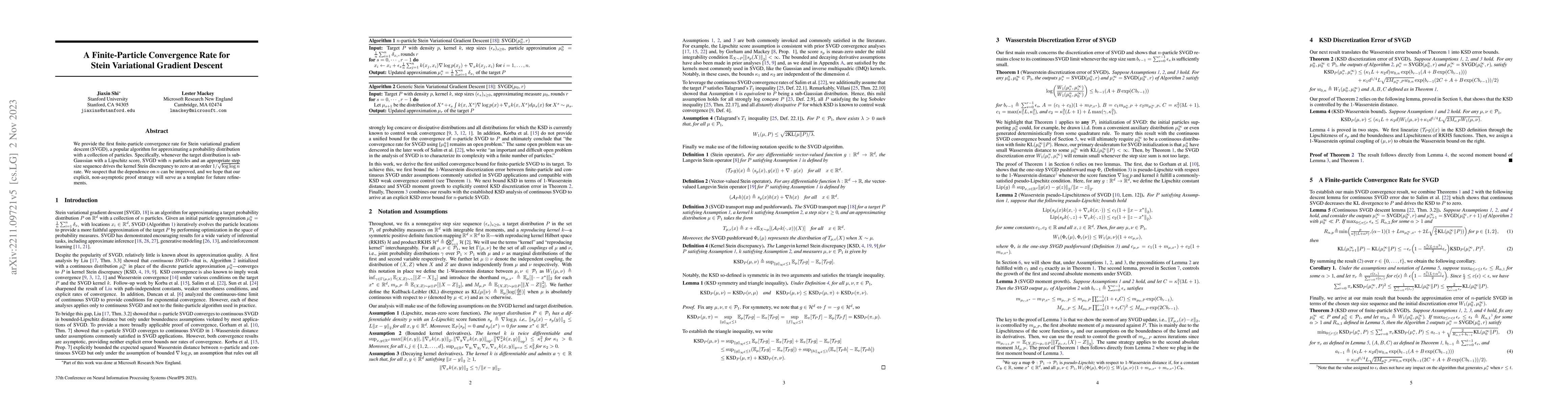 Thumbnail for A Finite-Particle Convergence Rate for Stein Variational Gradient
  Descent