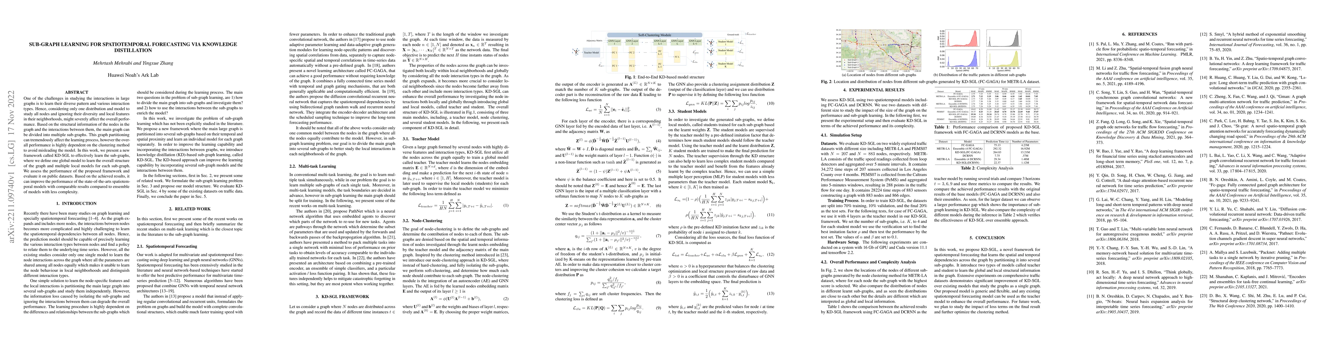 Thumbnail for Sub-Graph Learning for Spatiotemporal Forecasting via Knowledge
  Distillation