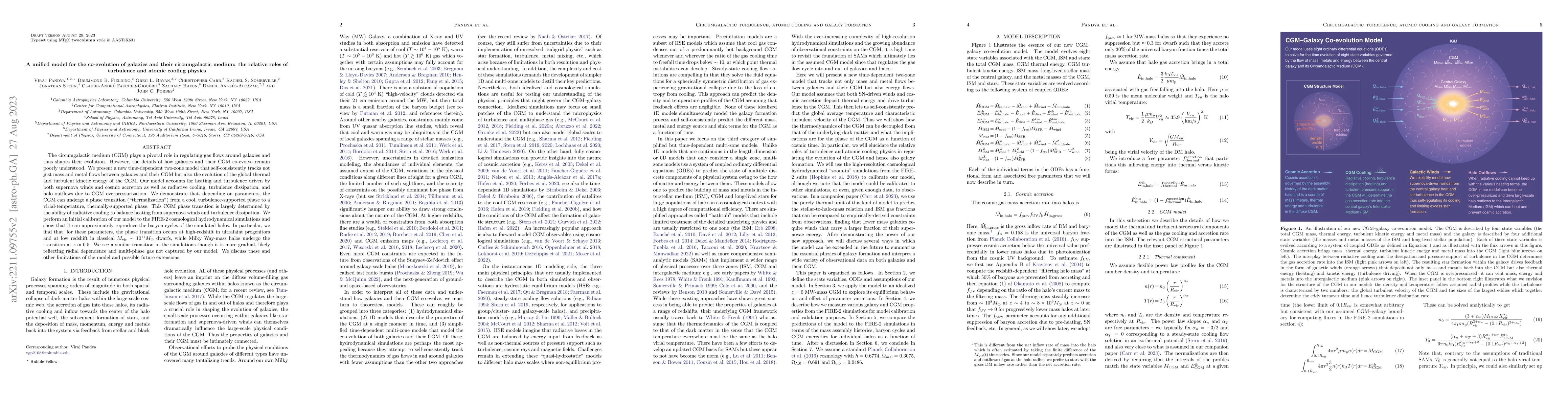 Thumbnail for A unified model for the co-evolution of galaxies and their
  circumgalactic medium: the relative roles of turbulence and atomic cooling
  physics