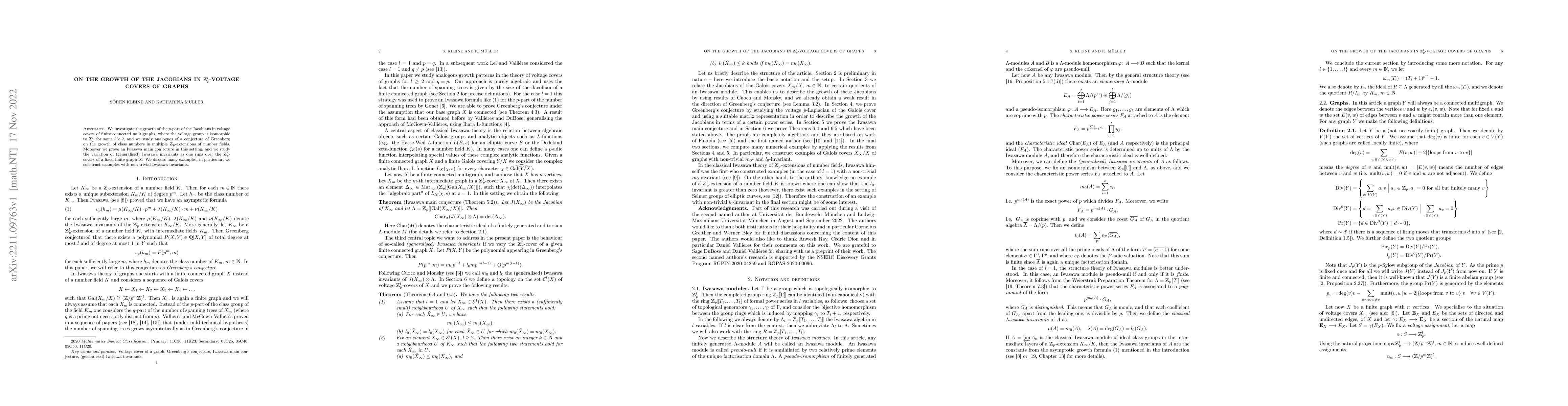 Thumbnail for On the growth of the Jacobian in $Z_p^l$-voltage covers of graphs