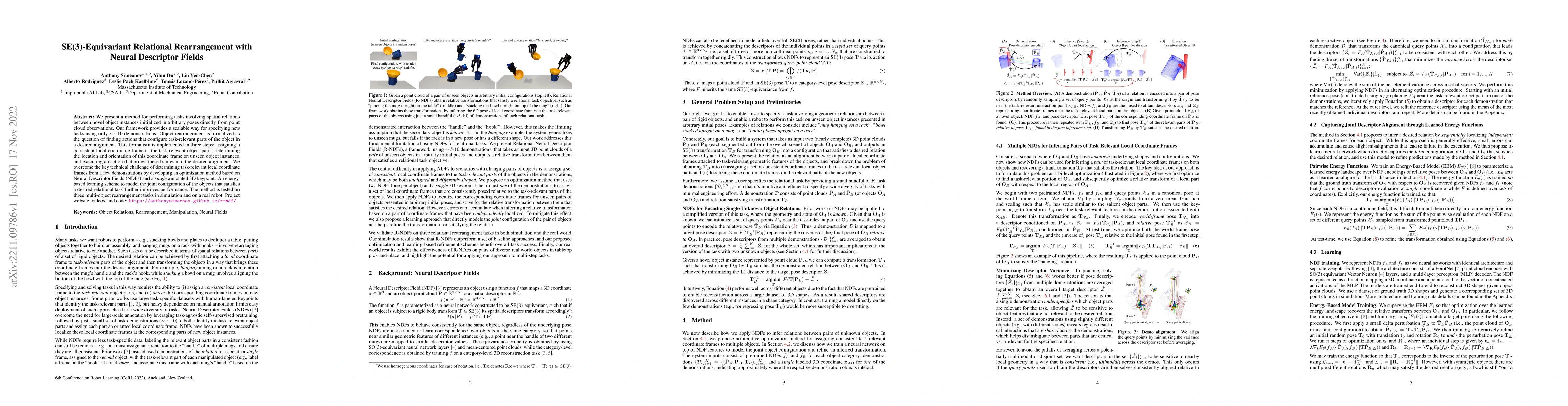 Thumbnail for SE(3)-Equivariant Relational Rearrangement with Neural Descriptor Fields
