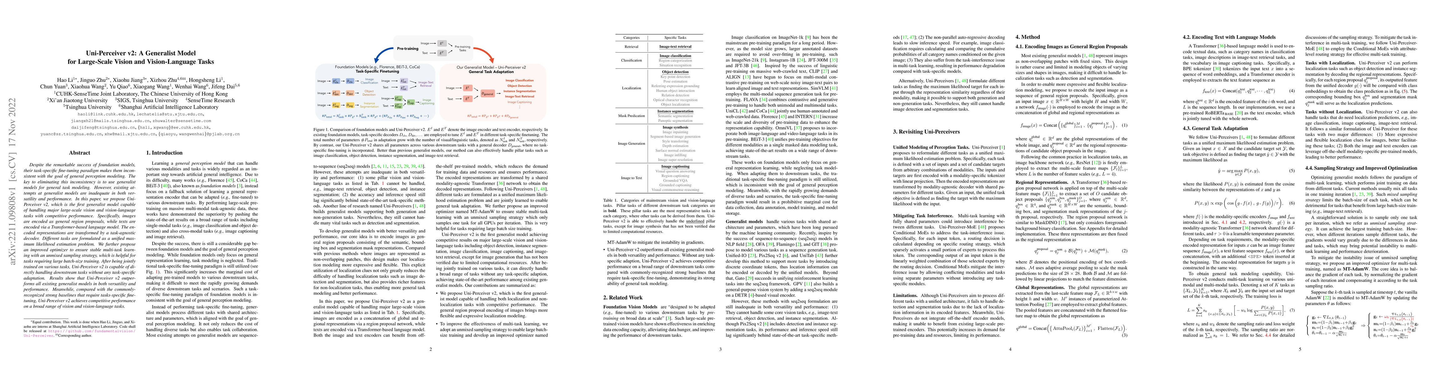 Thumbnail for Uni-Perceiver v2: A Generalist Model for Large-Scale Vision and
  Vision-Language Tasks
