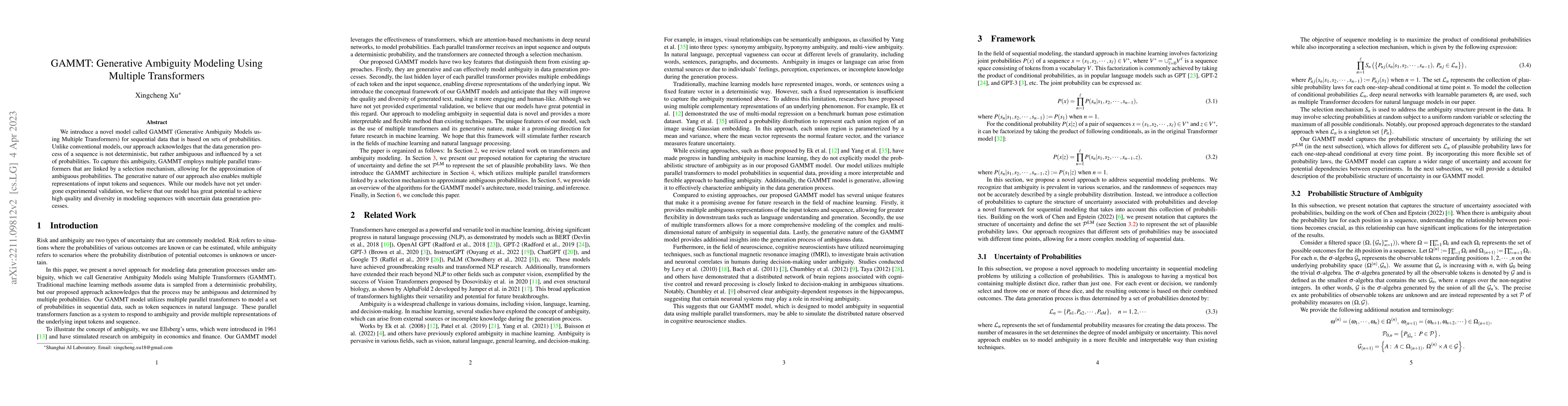 Thumbnail for GAMMT: Generative Ambiguity Modeling Using Multiple Transformers