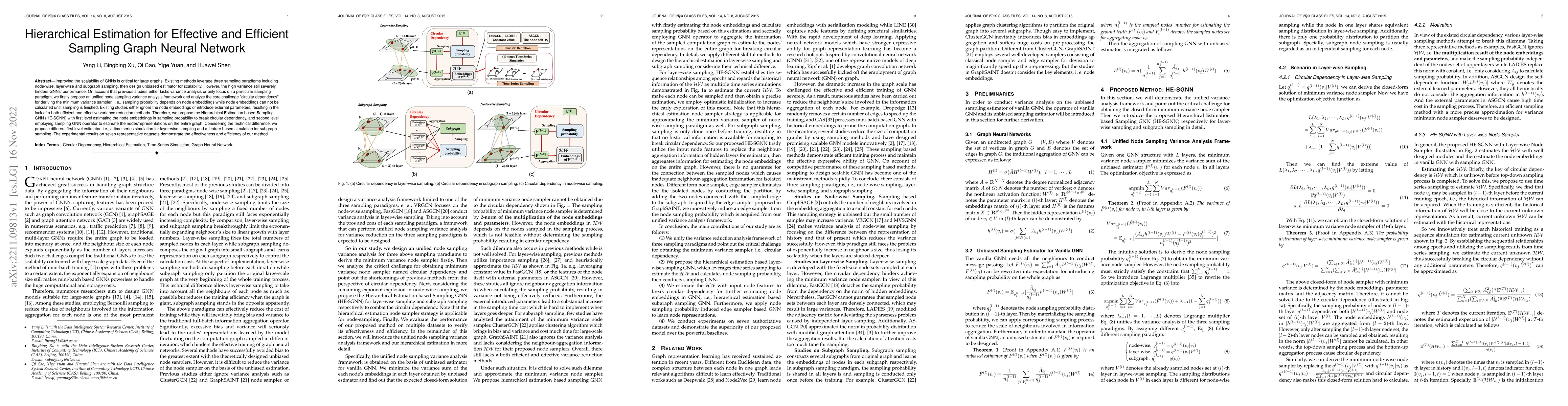 Thumbnail for Hierarchical Estimation for Effective and Efficient Sampling Graph
  Neural Network