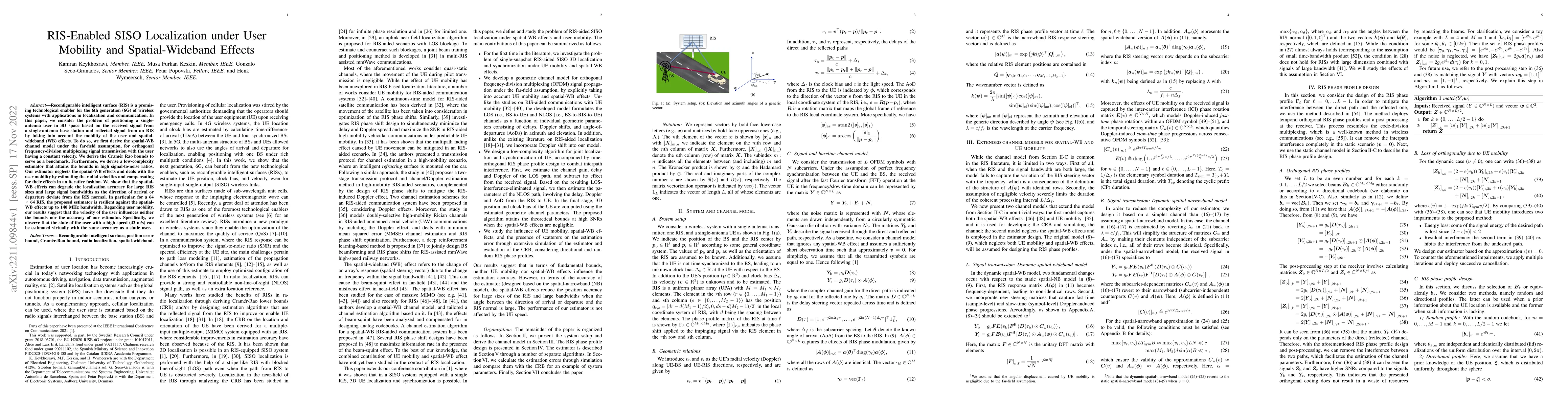 Thumbnail for RIS-Enabled SISO Localization under User Mobility and Spatial-Wideband
  Effects