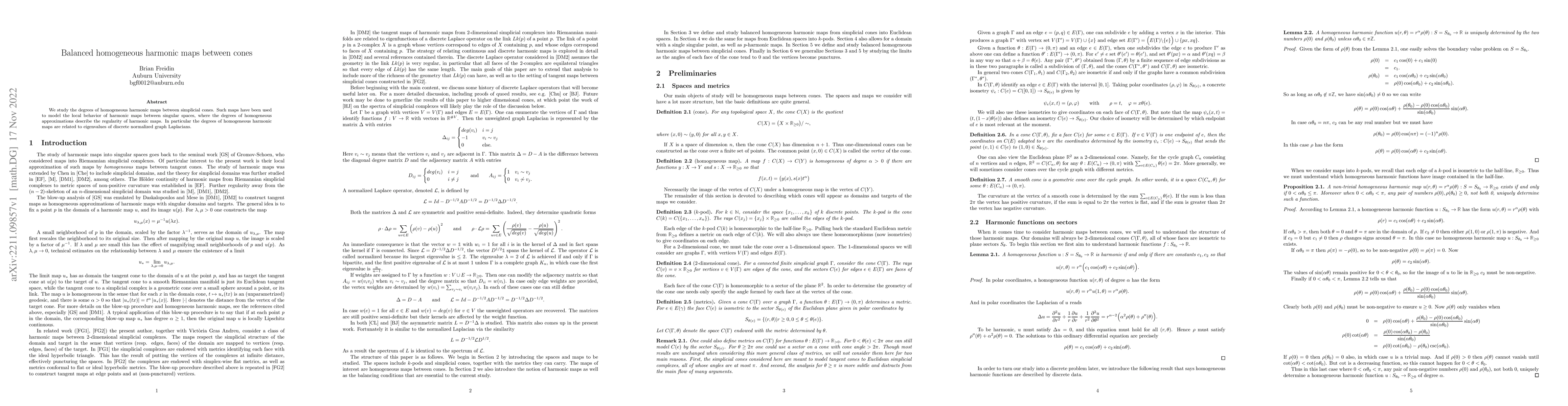 Thumbnail for Balanced homogeneous harmonic maps between cones