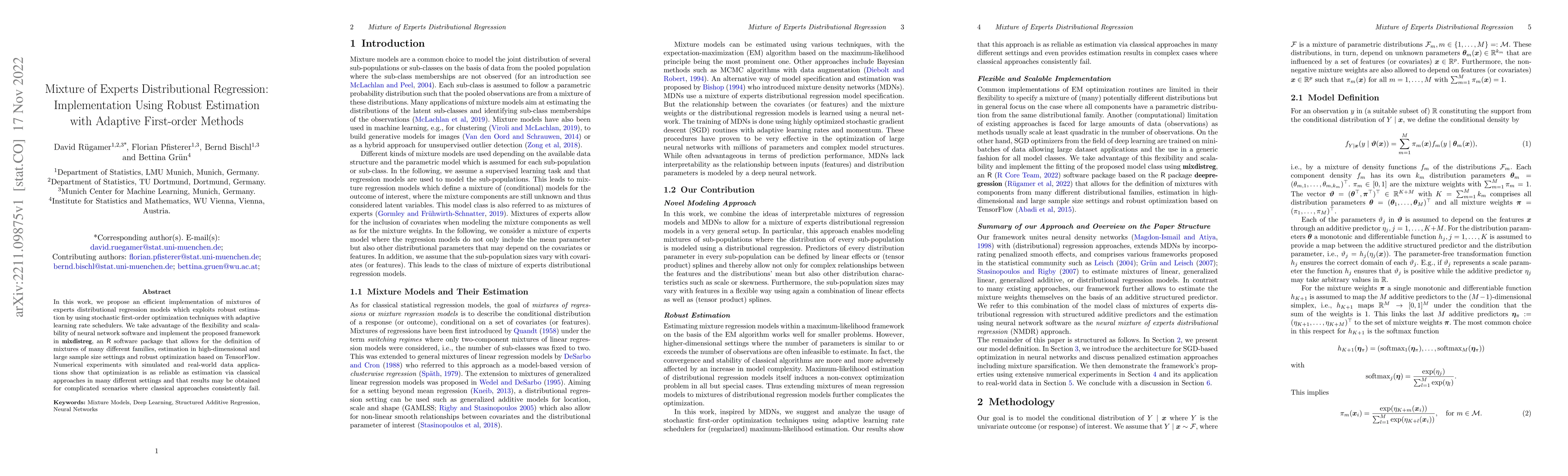 Thumbnail for Mixture of Experts Distributional Regression: Implementation Using
  Robust Estimation with Adaptive First-order Methods
