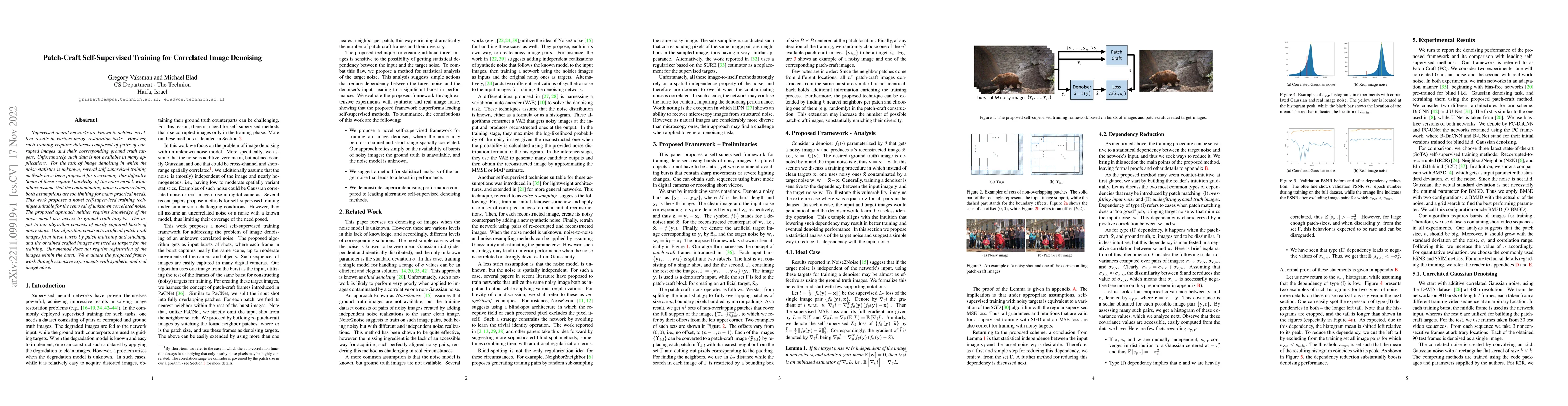 Thumbnail for Patch-Craft Self-Supervised Training for Correlated Image Denoising