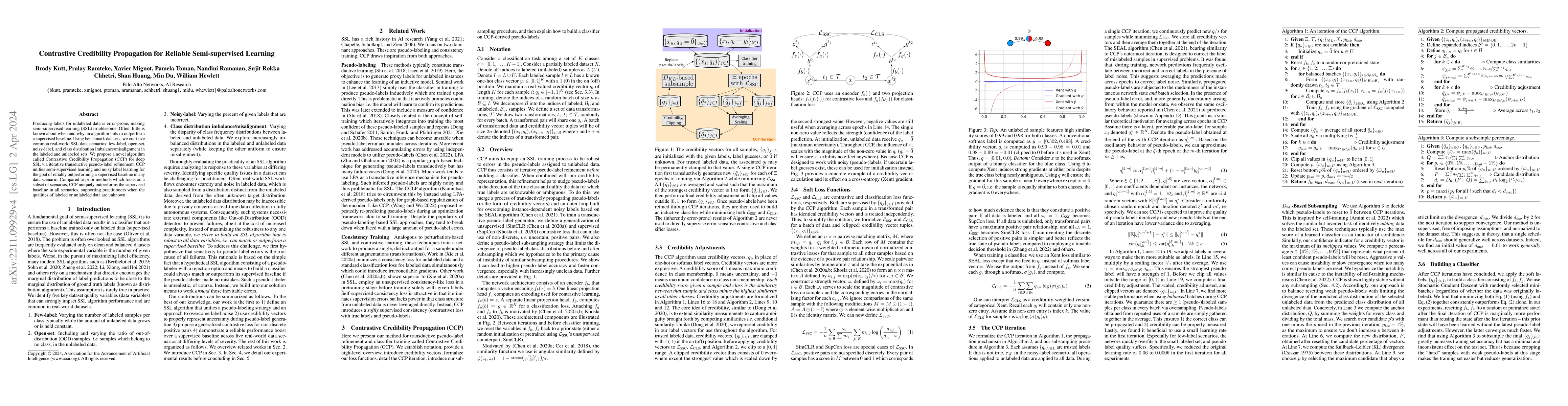 Thumbnail for Contrastive Credibility Propagation for Reliable Semi-Supervised
  Learning