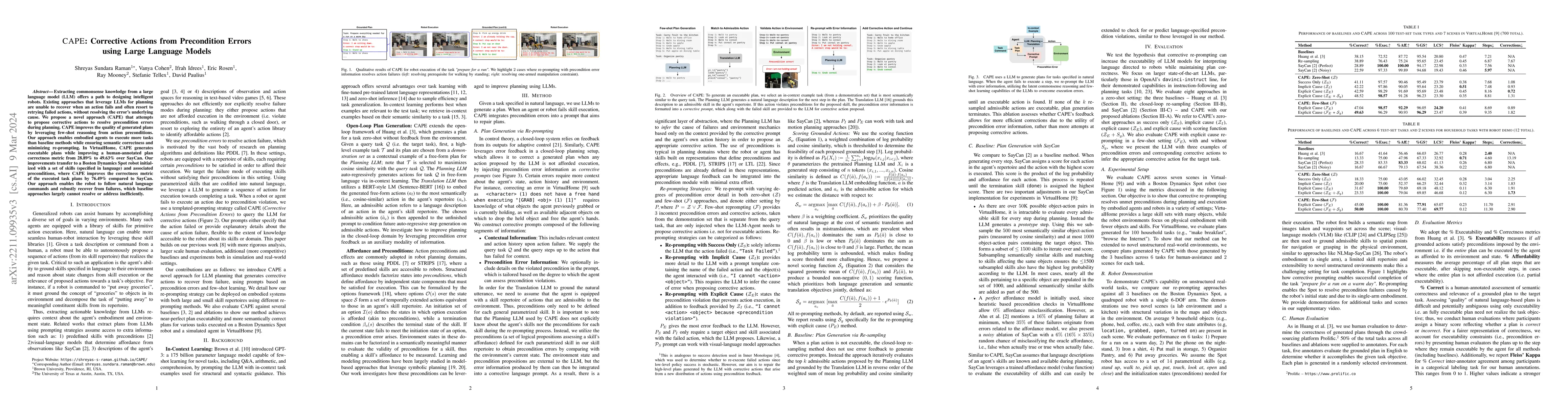 Thumbnail for CAPE: Corrective Actions from Precondition Errors using Large Language
  Models