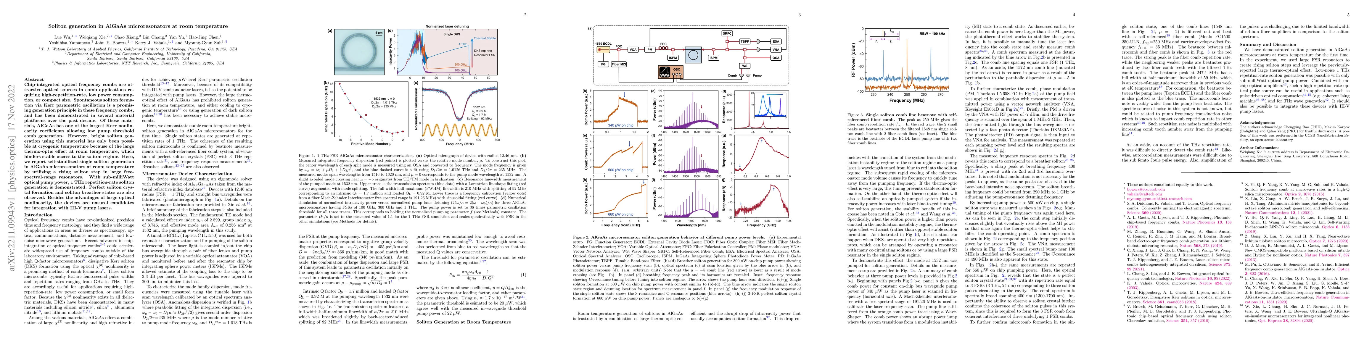 Thumbnail for Soliton generation in AlGaAs microresonators at room temperature
