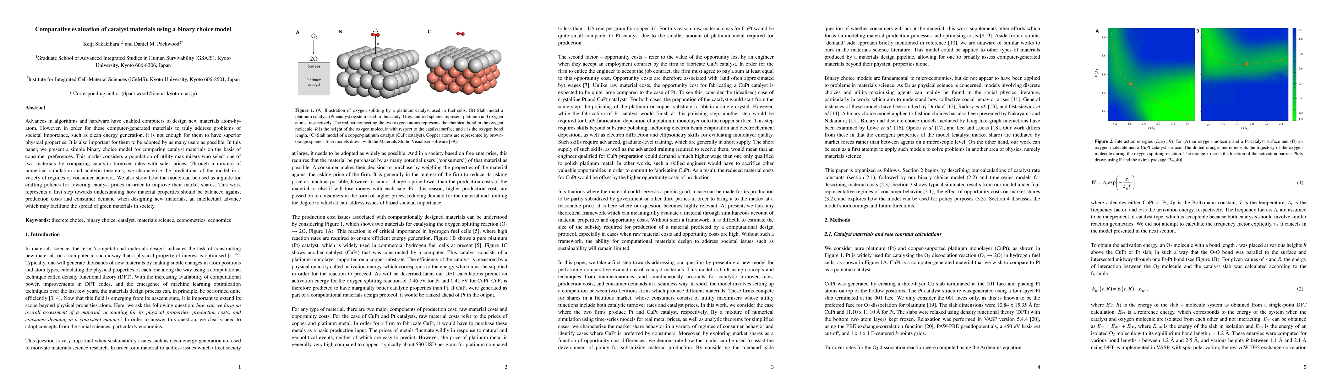 Thumbnail for Comparative evaluation of catalyst materials using a binary choice model