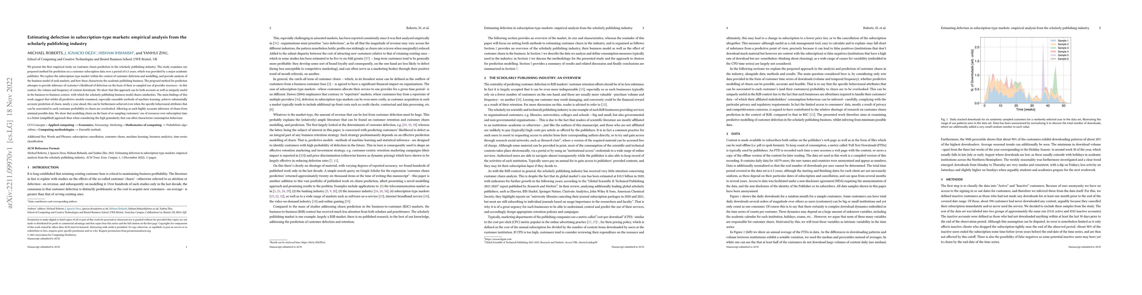 Thumbnail for Estimating defection in subscription-type markets: empirical analysis
  from the scholarly publishing industry