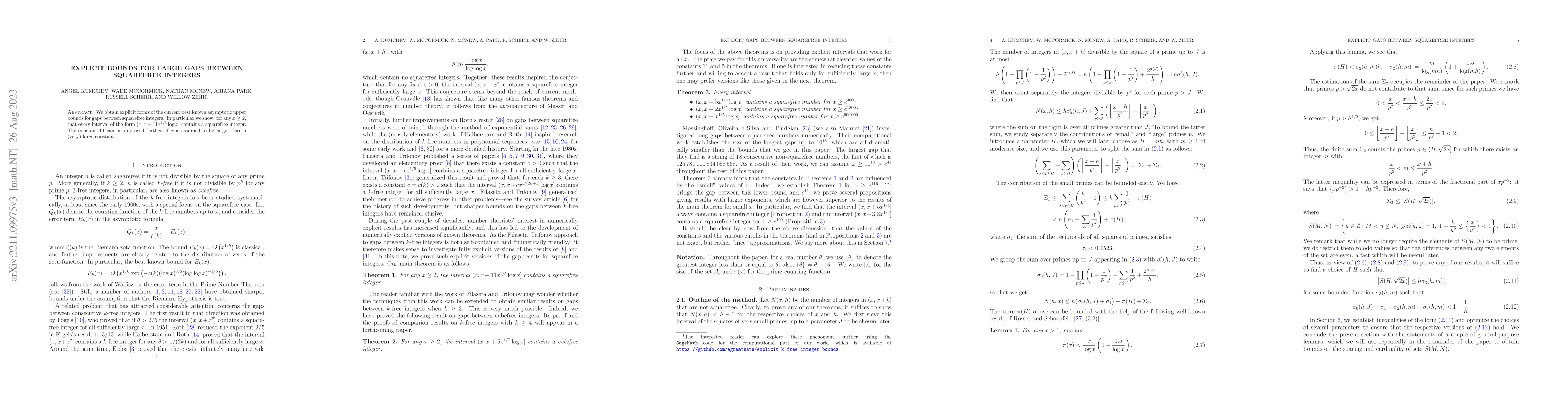 Thumbnail for Explicit bounds for large gaps between squarefree integers