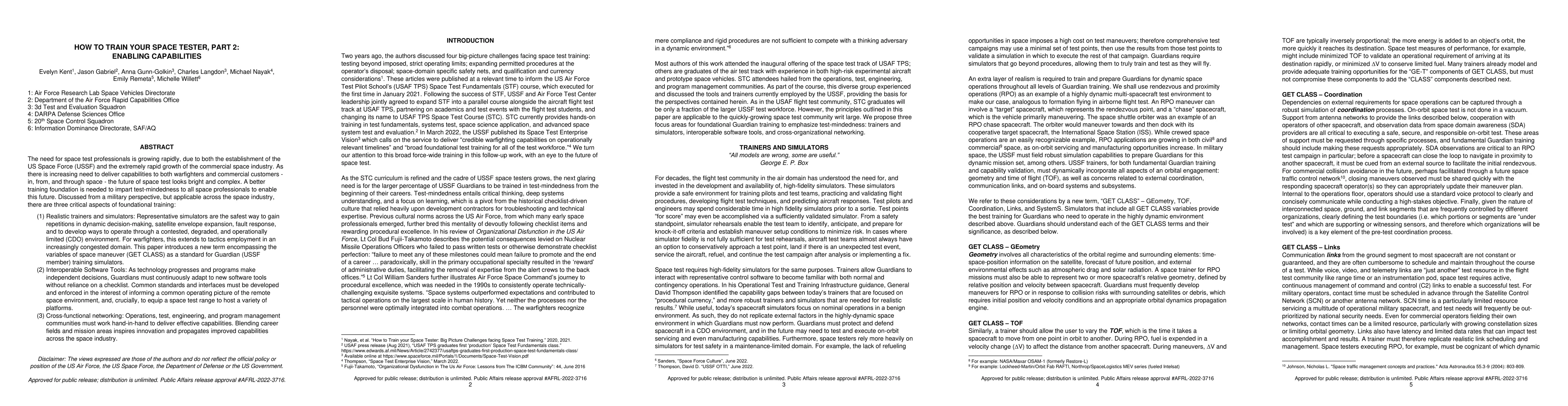Thumbnail for How to Train Your Space Tester, Part II: Enabling Capabilities