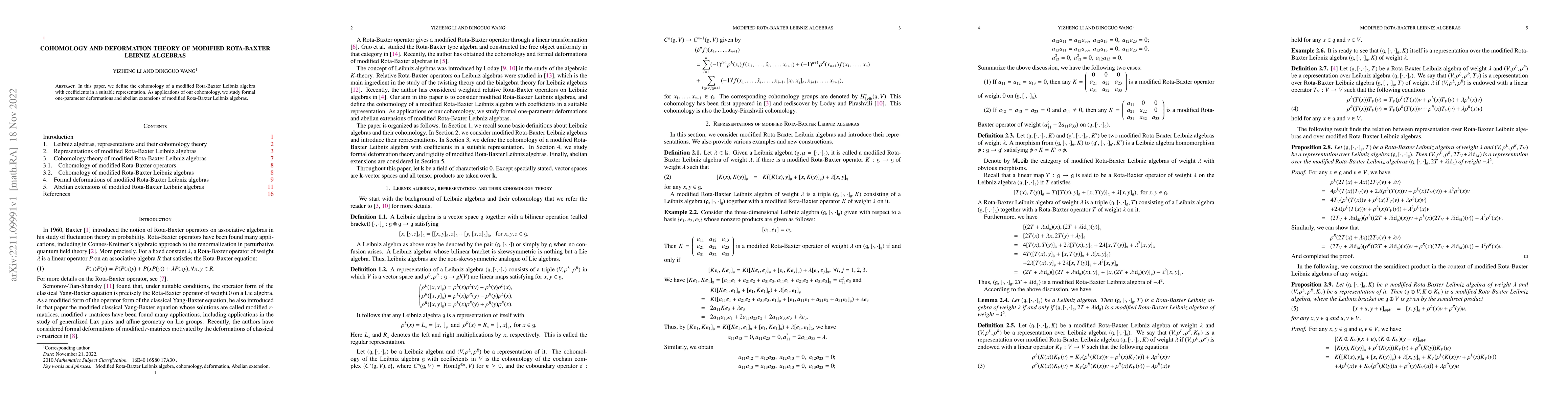 Thumbnail for Cohomology and Deformation theory of Modified Rota-Baxter Leibniz
  algebras