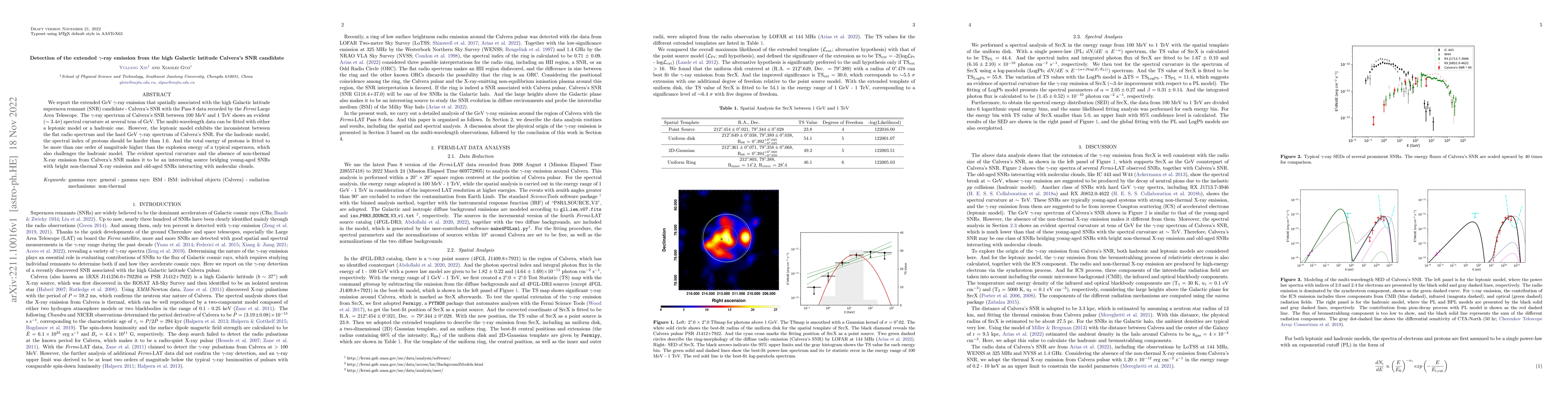 Thumbnail for Detection of the extended $\gamma$-ray emission from the high Galactic
  latitude Calvera's SNR candidate