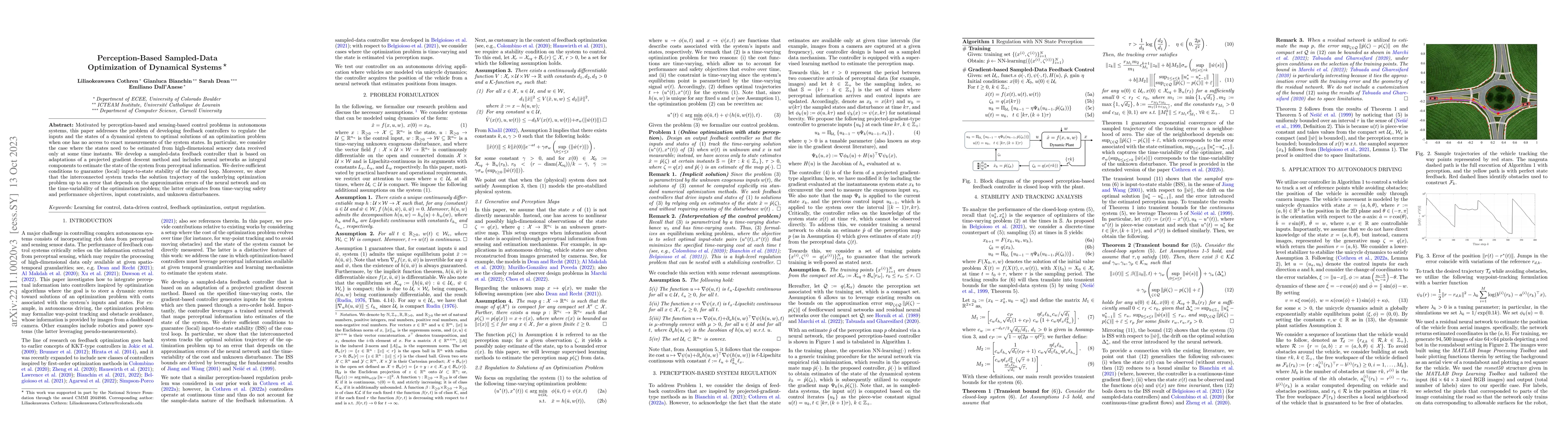 Thumbnail for Perception-Based Sampled-Data Optimization of Dynamical Systems