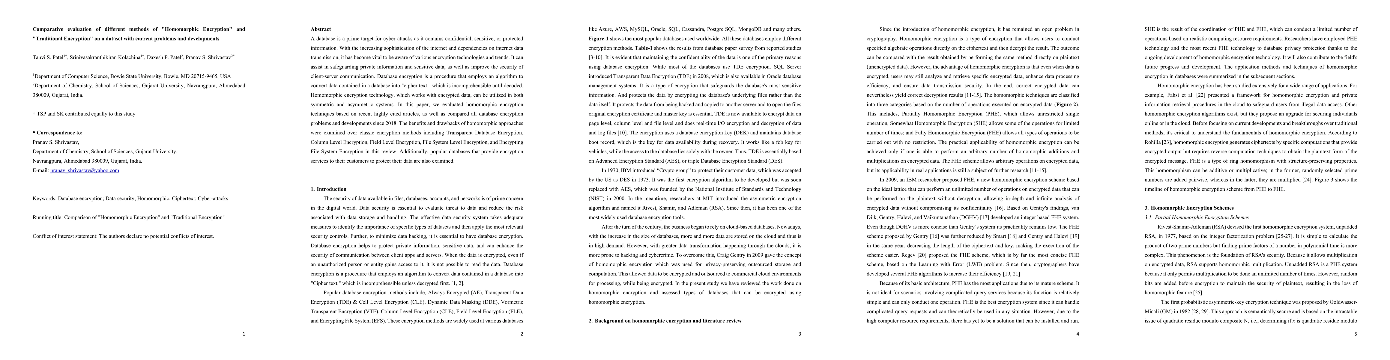 Thumbnail for Comparative evaluation of different methods of "Homomorphic Encryption"
  and "Traditional Encryption" on a dataset with current problems and
  developments