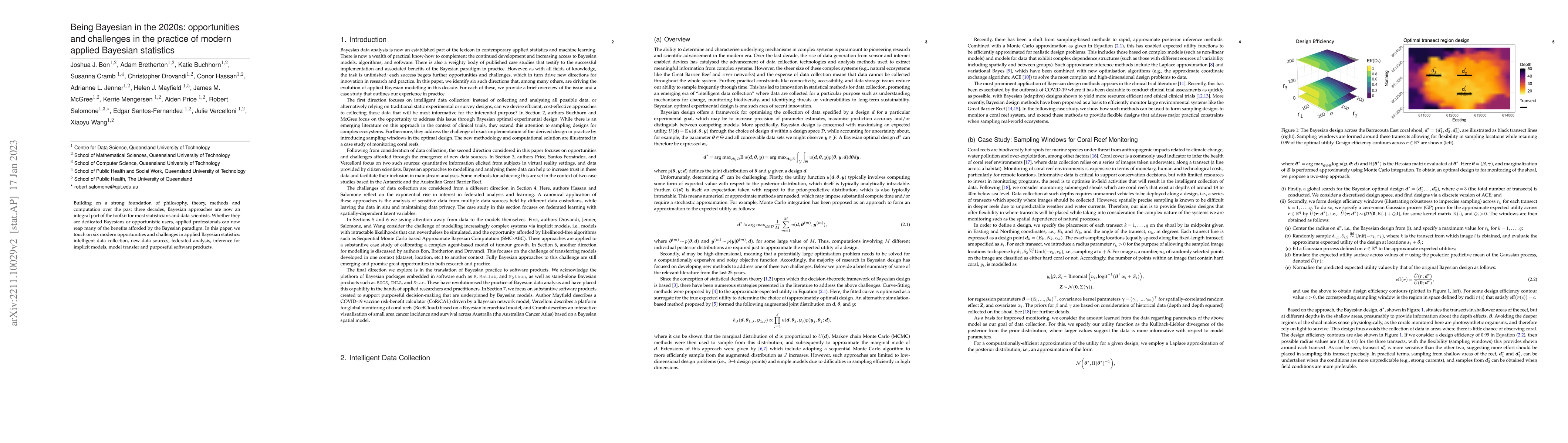 Thumbnail for Being Bayesian in the 2020s: opportunities and challenges in the
  practice of modern applied Bayesian statistics