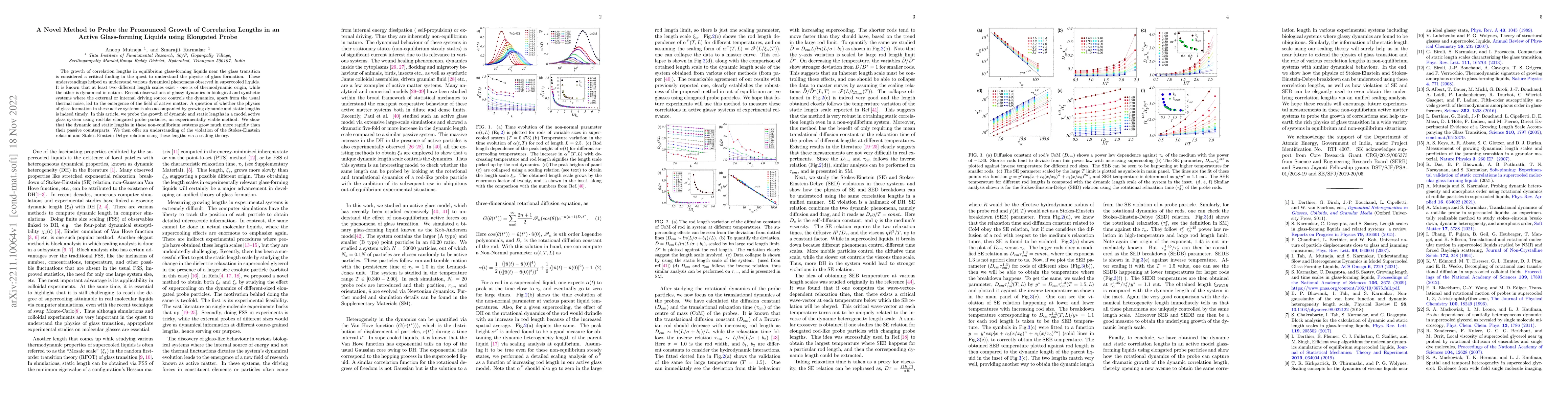 Thumbnail for A Novel Method to Probe the Pronounced Growth of Correlation Lengths in
  an Active Glass-forming Liquids using Elongated Probe