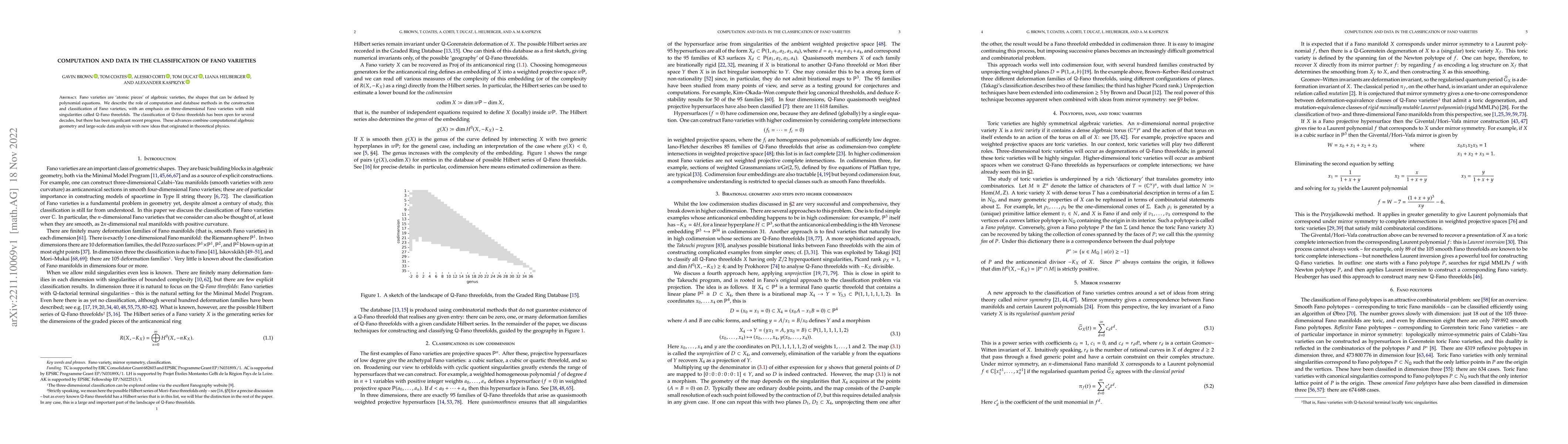 Thumbnail for Computation and data in the classification of Fano varieties