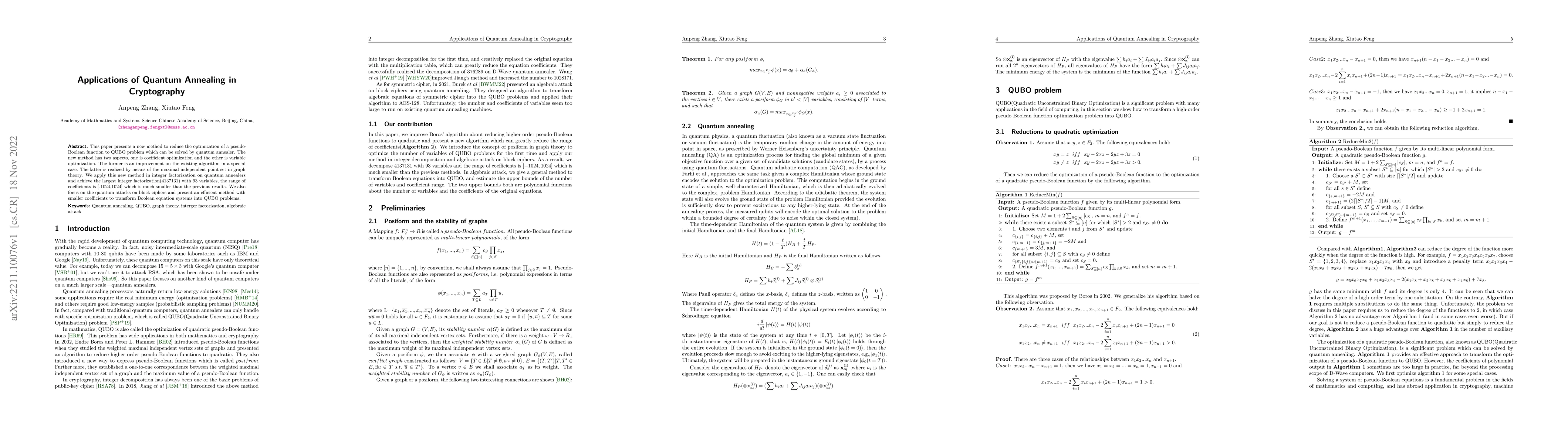 Thumbnail for Applications of Quantum Annealing in Cryptography