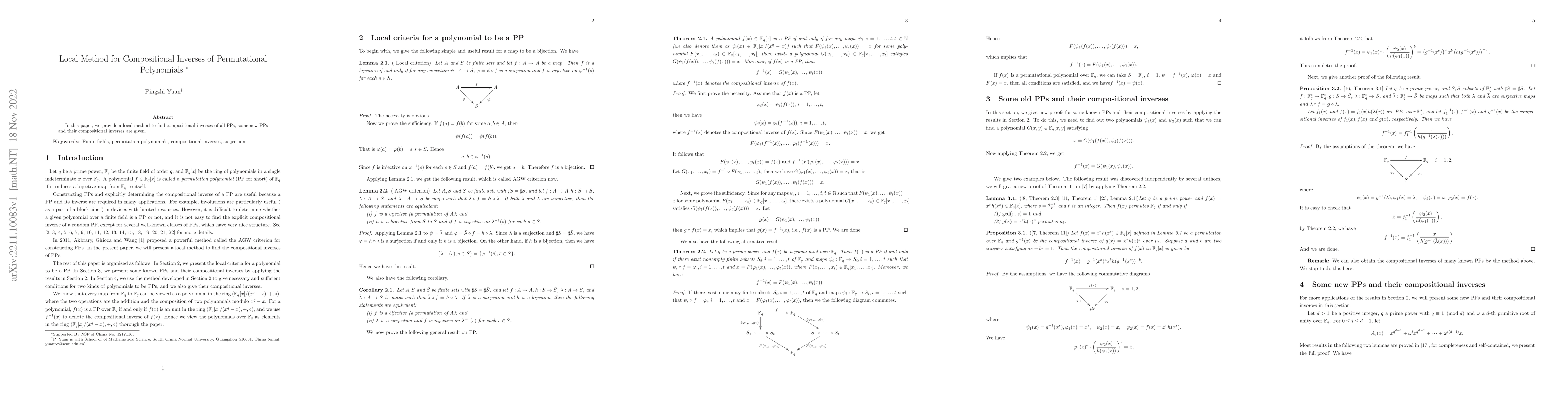 Thumbnail for Local Method for Compositional Inverses of Permutational Polynomials