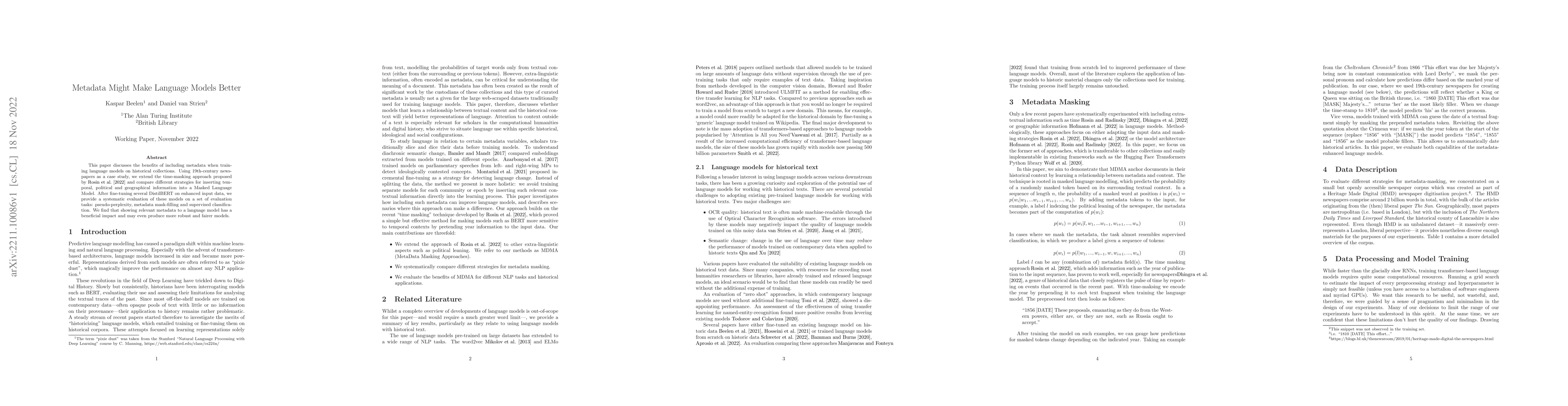 Thumbnail for Metadata Might Make Language Models Better